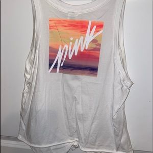 PINK brand sunset tank top with tie front